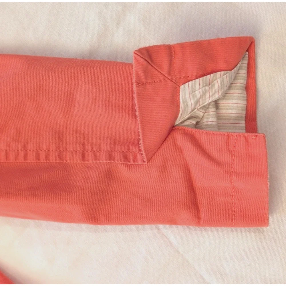 Old Navy Womens Large Coral Cotton Blazer 3/4 Sleeve 3 Button Jacket L - Picture 2 of 11